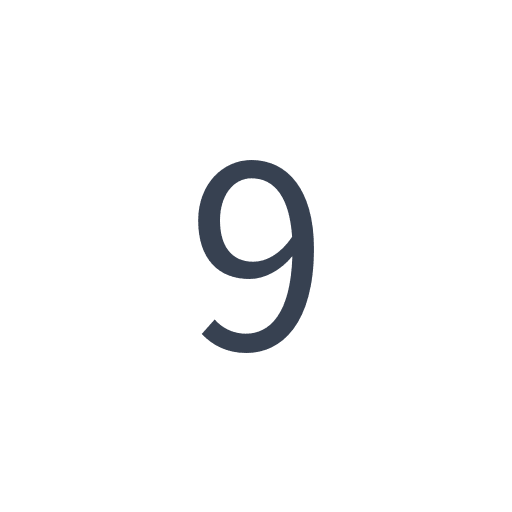 「9」のゴシック体の画像