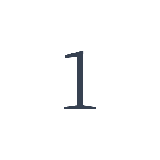 「1」の明朝体の画像