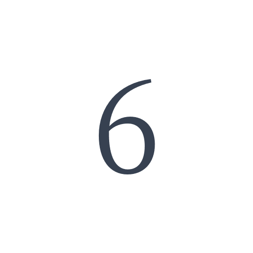 「6」の明朝体の画像