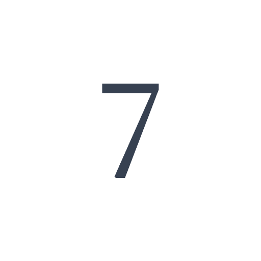 「7」の明朝体の画像