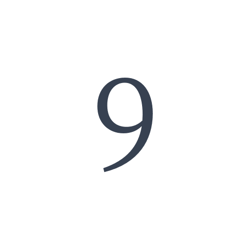 「9」の明朝体の画像
