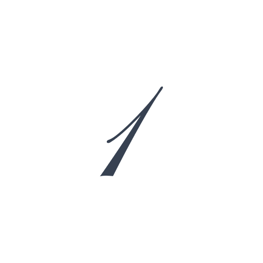 「1」の筆記体の画像