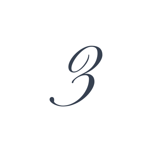 「3」の筆記体の画像