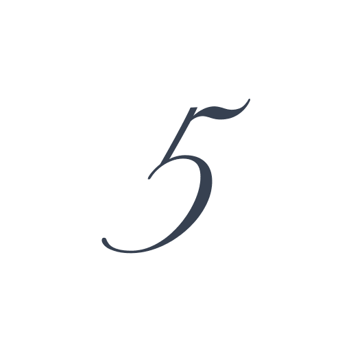 「5」の筆記体の画像