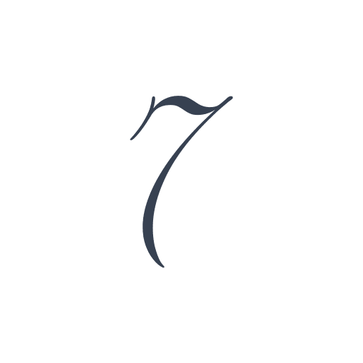 「7」の筆記体の画像